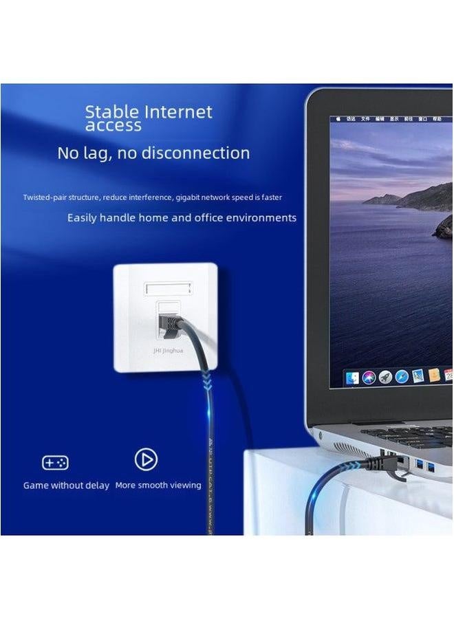Jinghua Category 6 Network Cable CAT6 Gigabit Household Engineering Computer Broadband Router 8-core Twisted Pair Jumper-Color:Black-Line Length:40 M - Image 3